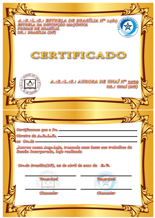 Certificado de Presença — Sessão Incorporada (2011)